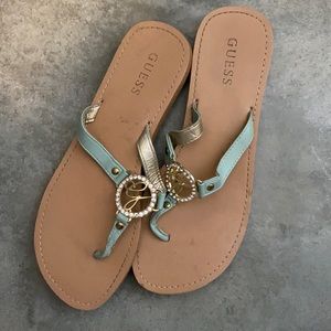 Blue guess sandals